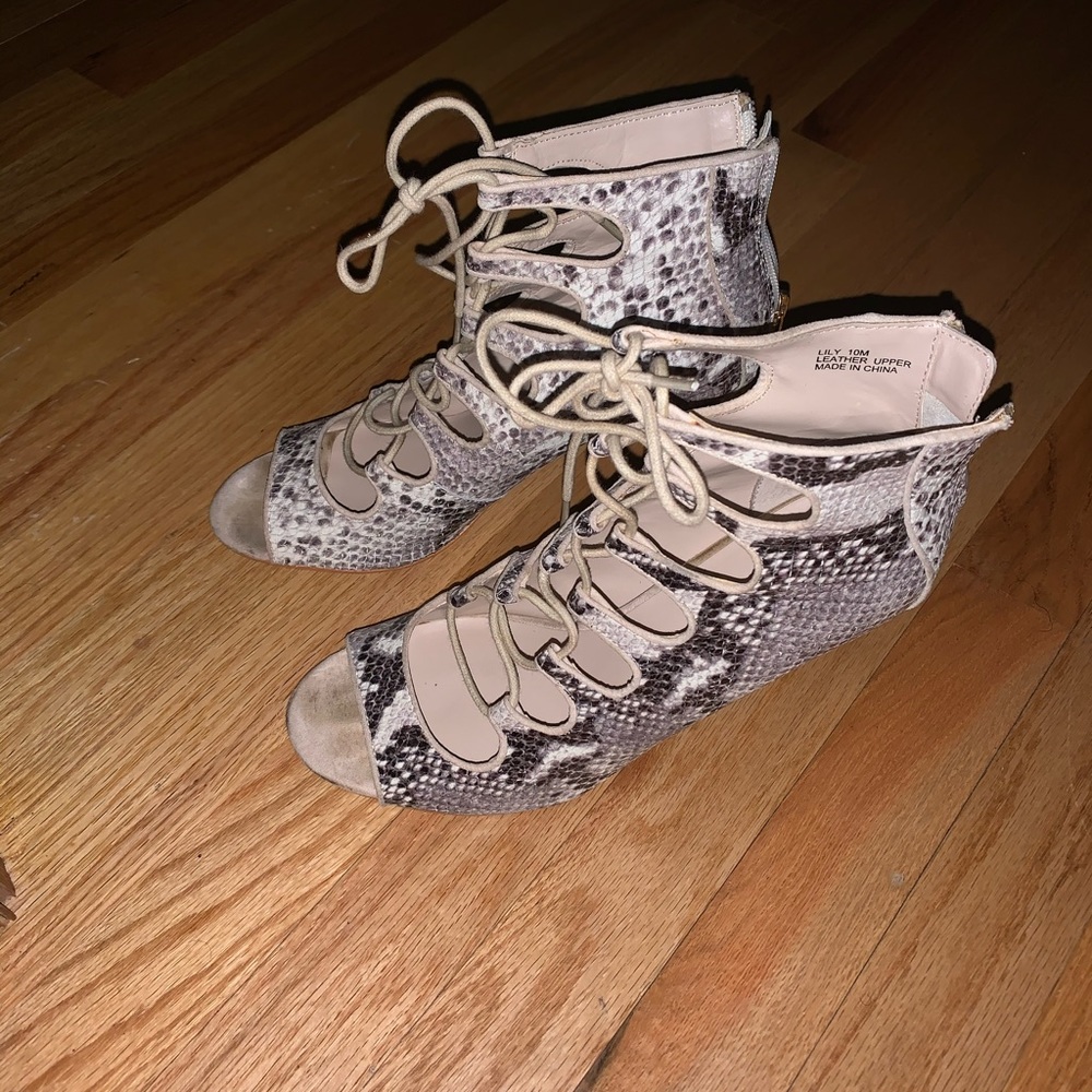 Snake print heels